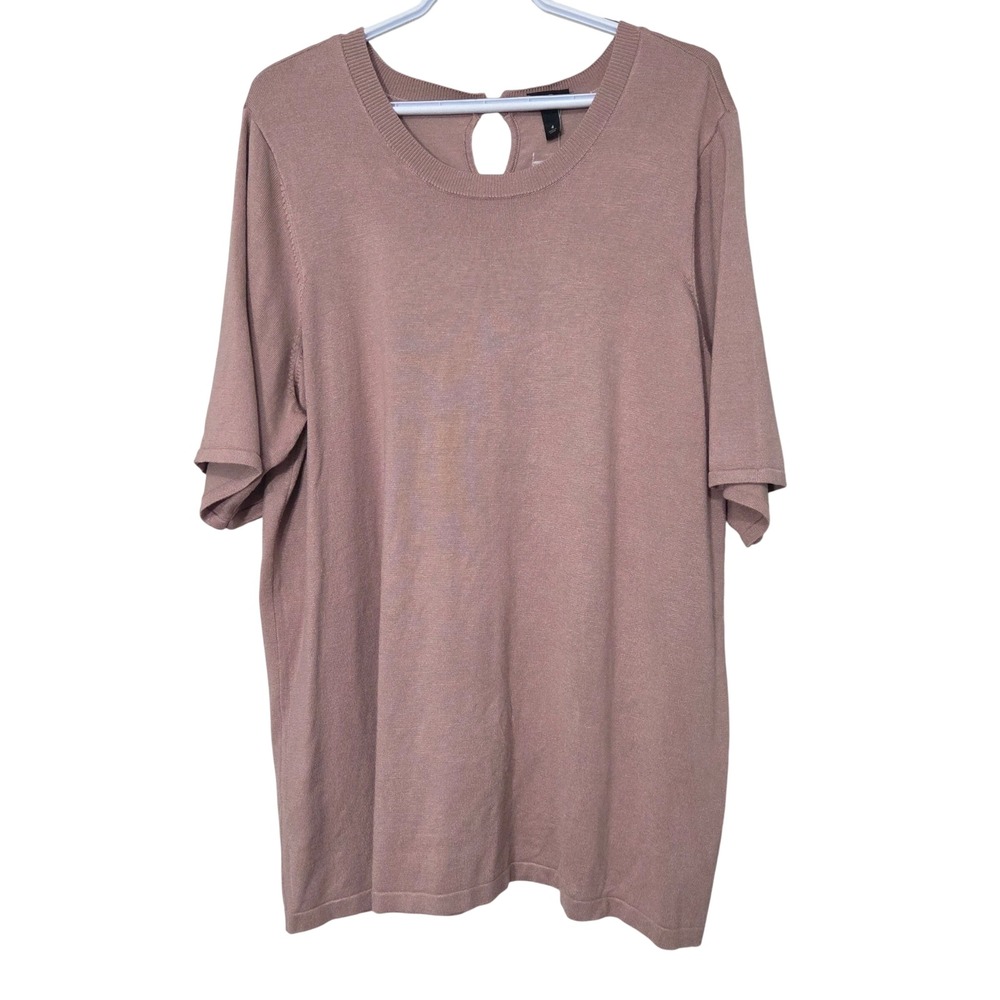 NWT Torrid Blush Mauve Short Sleeve Sweater Top Crew‎ Neck Keyhole Back Size 4X